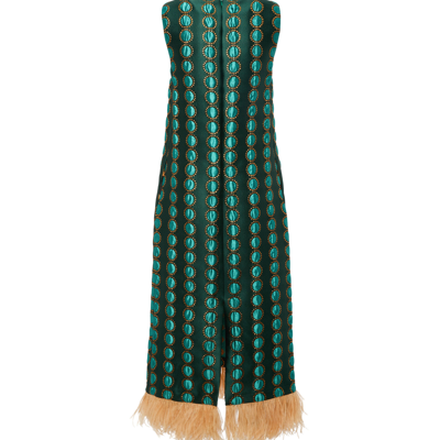 Shop La Doublej Column Dress In Winter Sun Emerald