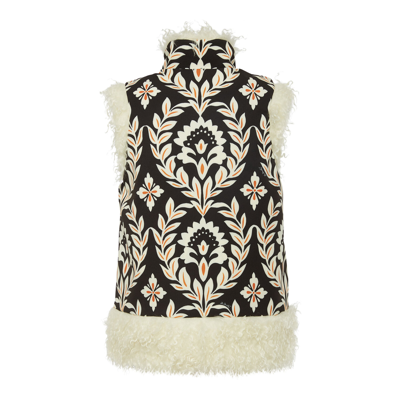 La Doublej Sleeveless Folk Jacket In Ghirlanda Black