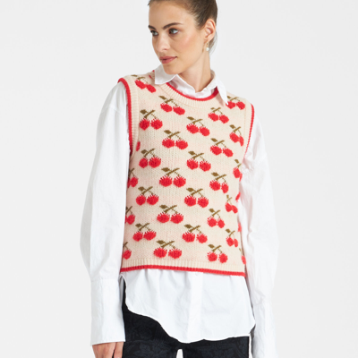 Shop La Doublej Cherry Vest In Off White