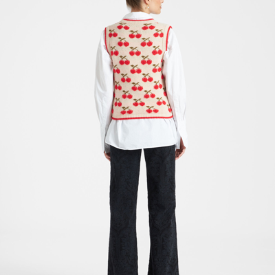 La Doublej Cherry Vest In Off White