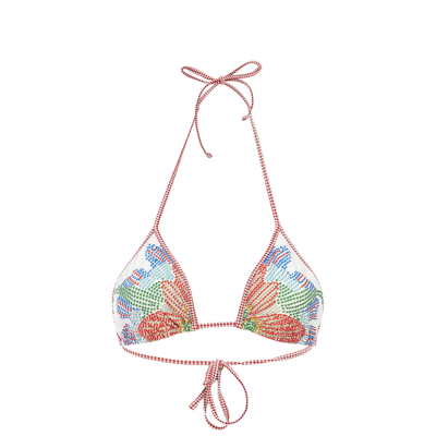 Shop La Doublej Bikini Top In Grenadilla Placée Off White