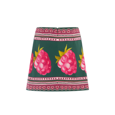 Shop La Doublej Foulard Mini Skirt In Lampone Placée Emerald
