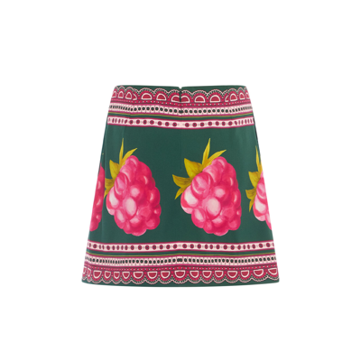 La Doublej Foulard Mini Skirt In Lampone Placée Emerald