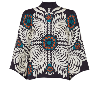 La Doublej Make An Exit Top In Mix Tiles Placée Black