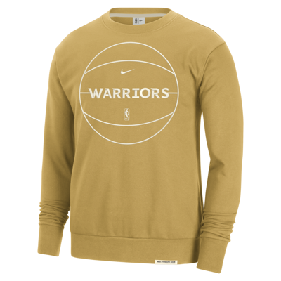 Shop Nike Golden State Warriors Standard Issue  Men's Dri-fit Nba Sweatshirt In Brown