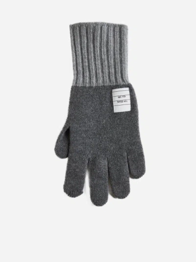Shop Thom Browne Touch Screen Wool Gloves In Med Grey