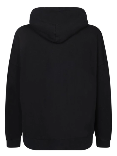 Shop Palm Angels Front Logo Cotton Hoodie In Black