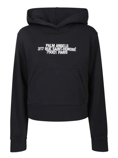 Shop Palm Angels Black Cotton Hoodie