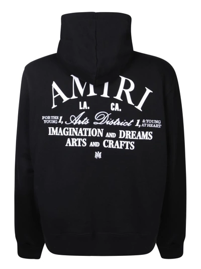 Shop Amiri Arts District Cotton Hoodie In Black