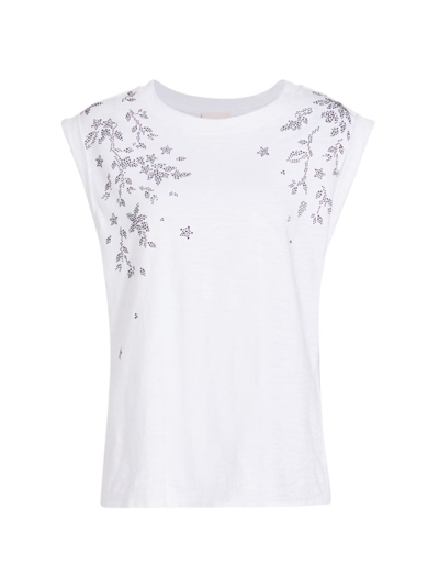 Shop Cinq À Sept Women's Holiday Bella Vine Muscle T-shirt In White Black