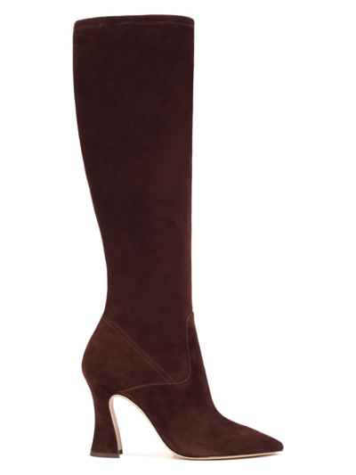Shop Coach Women's Cece 90mm Suede Knee-high Boots In Maple