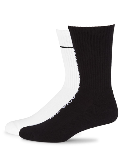 Shop Giorgio Armani Men's 2-pack Short Socks Set In White Black