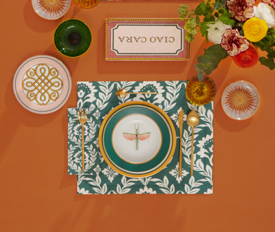 La Doublej Table Linens Green Uni In Green