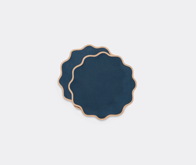 La Doublej Table Linens Blue Uni In Blue