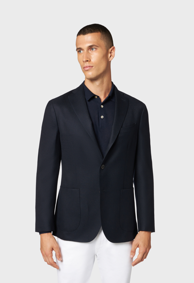 Shop Boglioli 100% Virgin Wool K-jacket In Dark Blue