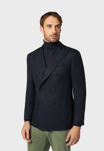 Shop Boglioli Pure Virgin Wool K-jacket In Dark Blue