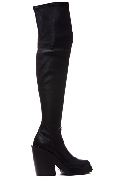 Shop Vic Matie Pointed Toe High Block Heel Boots In Black