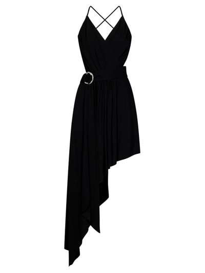 Shop Alexandre Vauthier Asymmetric Draped Ring In Black