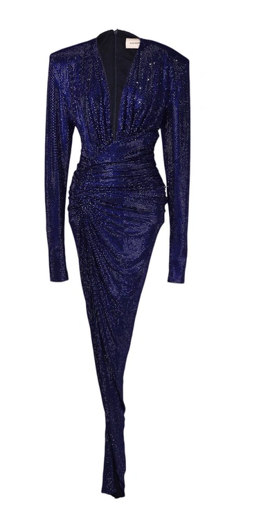 Shop Alexandre Vauthier Embellished V In Blue