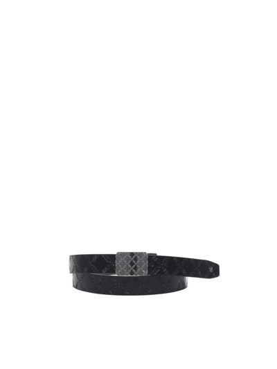 Shop Michael Kors Reversible Empire Logo Embossed Belt In Black