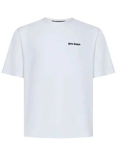 Shop Palm Angels Slim-fit White Cotton Jersey T-shirt