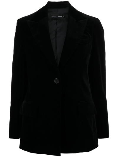 Shop Proenza Schouler Nico Velvet Blazer In Black