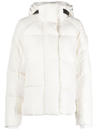 Shop Canada Goose White Junction Hooded Quilted Coat