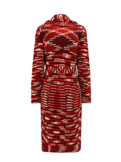 Shop Missoni Wool Cardigan With Multicolor Inlay In Red