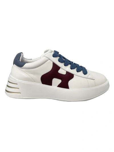 Shop Hogan White Rebel Sneakers In Grey