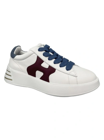 Shop Hogan White Rebel Sneakers In Grey