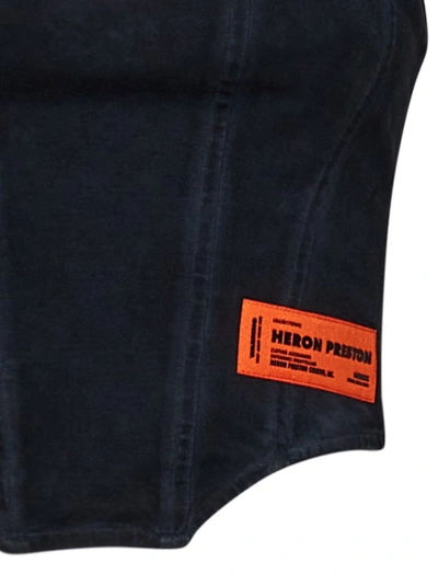 Shop Heron Preston Black Washed Corset Top