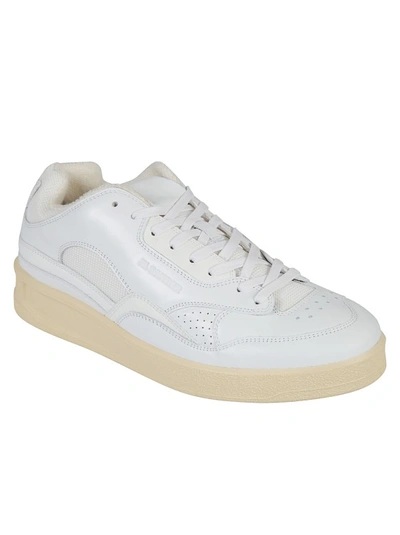Shop Jil Sander White Calf Leather Low-top Sneakers