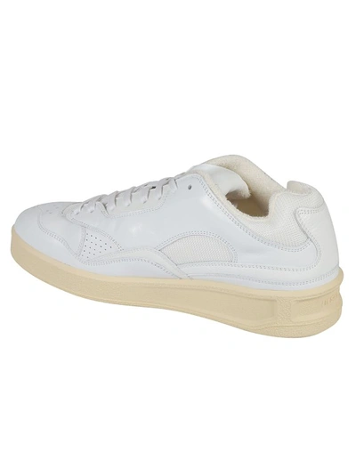 Shop Jil Sander White Calf Leather Low-top Sneakers