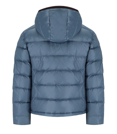 Shop Peuterey Honova Nr 02 Light Blue Hooded Down Jacket