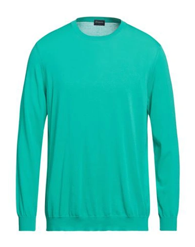 Shop Drumohr Man Sweater Emerald Green Size 38 Cotton