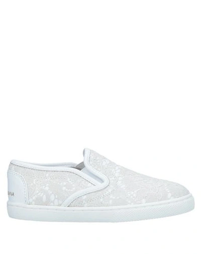 Shop Dolce & Gabbana Toddler Girl Sneakers White Size 9.5c Calfskin, Textile Fibers
