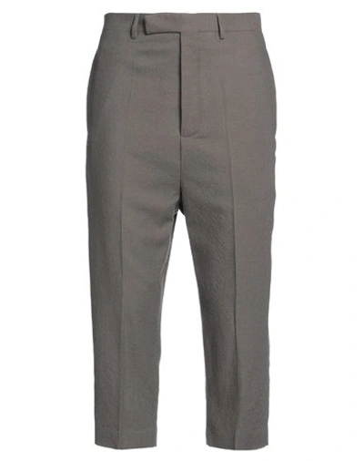 Shop Rick Owens Man Cropped Pants Dove Grey Size 36 Virgin Wool