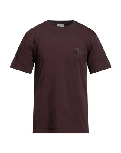 Shop Dior Homme Man T-shirt Cocoa Size Xs Cotton, Viscose In Brown