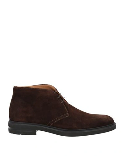 Rogal's Man Ankle Boots Dark Brown Size 7 Soft Leather In Brown