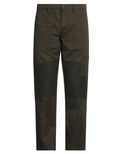 Shop Siviglia White Man Pants Military Green Size 33 Cotton