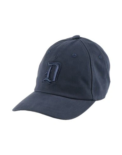 Shop Dondup Man Hat Navy Blue Size Onesize Cotton