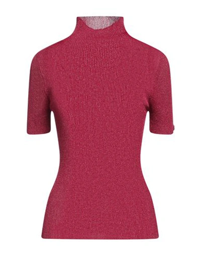 Shop Twinset Woman Turtleneck Garnet Size L Viscose, Polyamide, Polyester In Red
