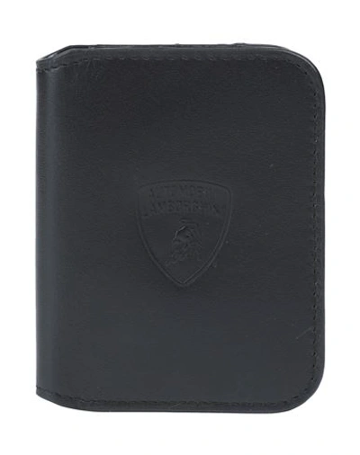 Shop Automobili Lamborghini Man Document Holder Black Size - Calfskin