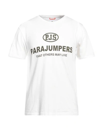 Shop Parajumpers Man T-shirt White Size Xl Cotton