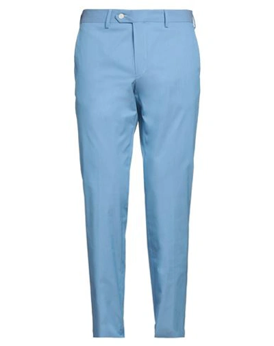 Shop Brian Dales Man Pants Sky Blue Size 34 Cotton, Polyamide, Elastane