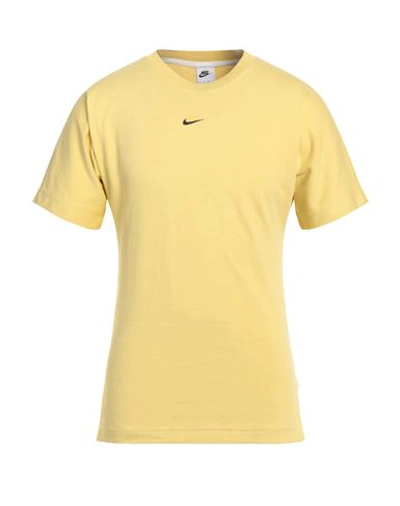 Shop Nike Man T-shirt Mustard Size Xs Cotton In Yellow