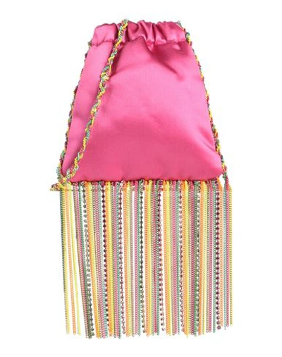 Shop Rosantica Woman Cross-body Bag Fuchsia Size - Textile Fibers, Metal In Pink