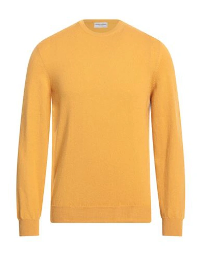 Shop Franz Kraler Man Sweater Ocher Size 44 Cashmere In Yellow