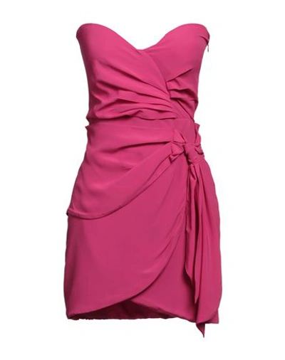 Shop Federica Tosi Woman Mini Dress Magenta Size 10 Silk, Acetate