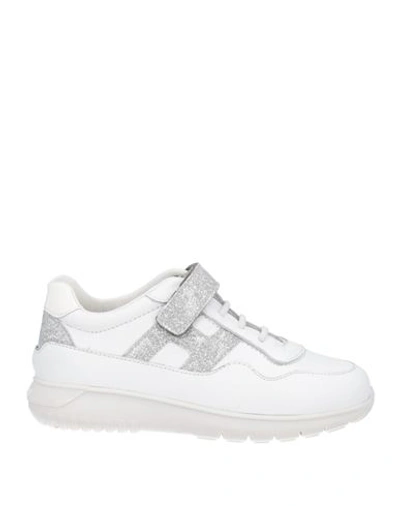 Shop Hogan Toddler Girl Sneakers White Size 10c Soft Leather, Textile Fibers